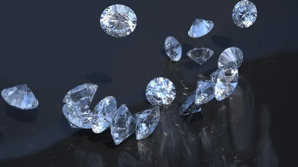 Juveler: stora diamanter rullande över — Stockfoto