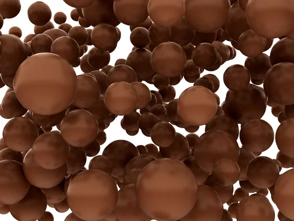 Duże kule czekoladowe lub pęcherzyki na białym tle — Zdjęcie stockowe