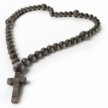Religion and love: black chaplet or rosary beads clipart
