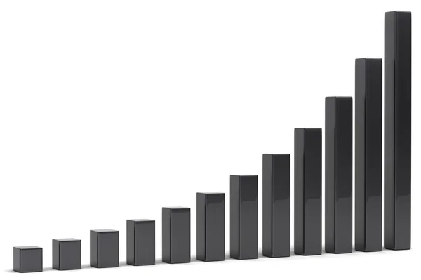 Estadísticas: diagrama negro o gráficos en blanco — Foto de Stock