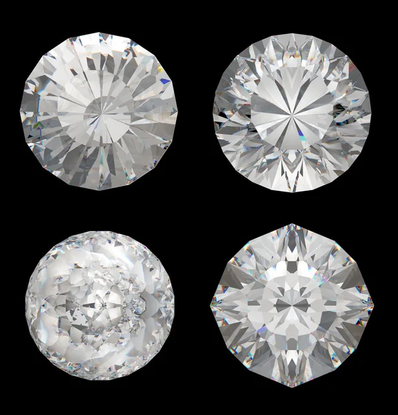 Vistas superiores de diamantes grandes en negro —  Fotos de Stock