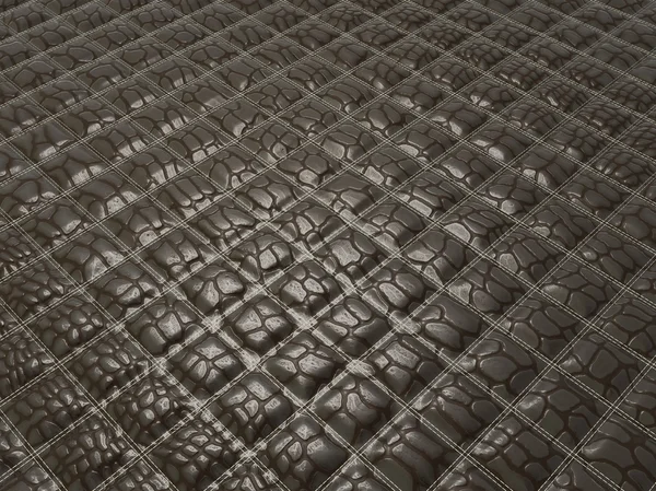 Alligator skin with stitched rectangles. — Stock Photo, Image