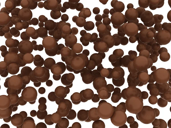 Braune Kugeln oder Kugeln aus Schokolade isoliert — Stockfoto