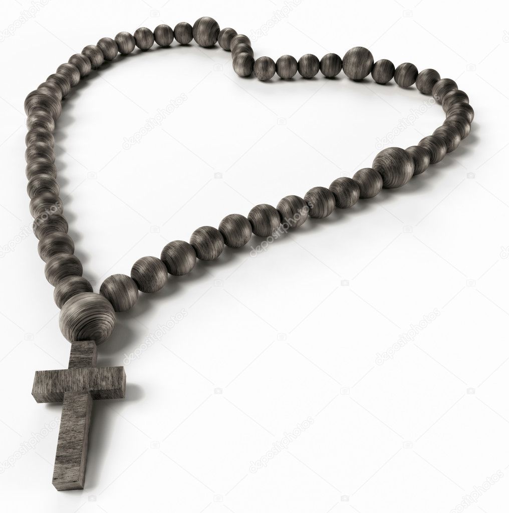 Religion and love: black chaplet or rosary beads