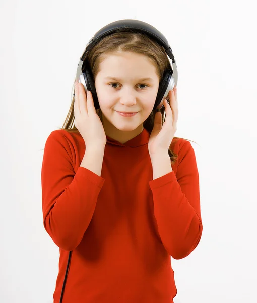 Tyttö kuulokkeet — kuvapankkivalokuva