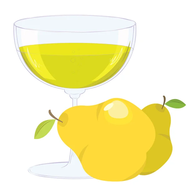 梨柠檬水的杯子 — 图库矢量图片