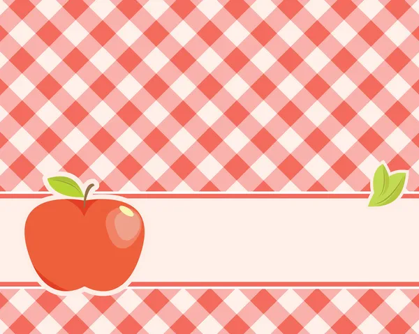 Pomme sur fond plaid — Image vectorielle