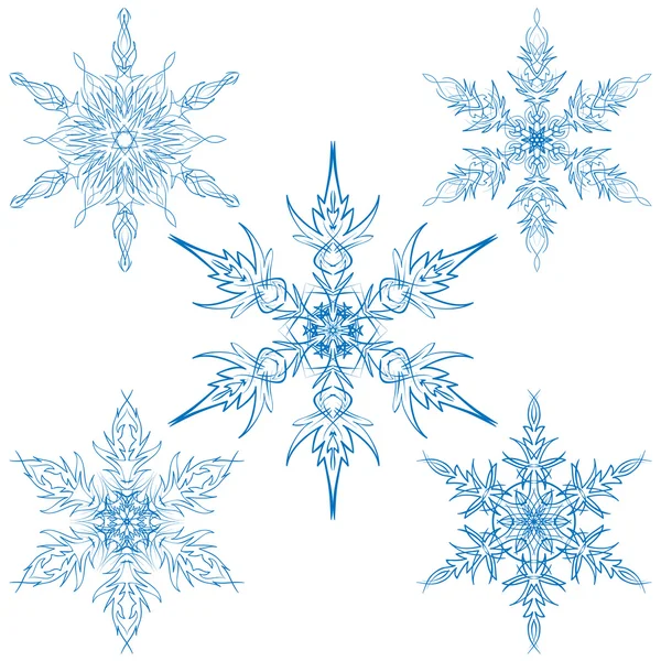 Векторный набор снежинок — стоковый вектор