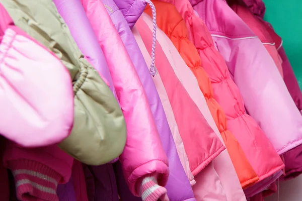 Children's outerwear in store — Stock Photo, Image