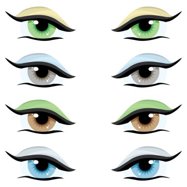 Vector set. Eyes of different colors clipart