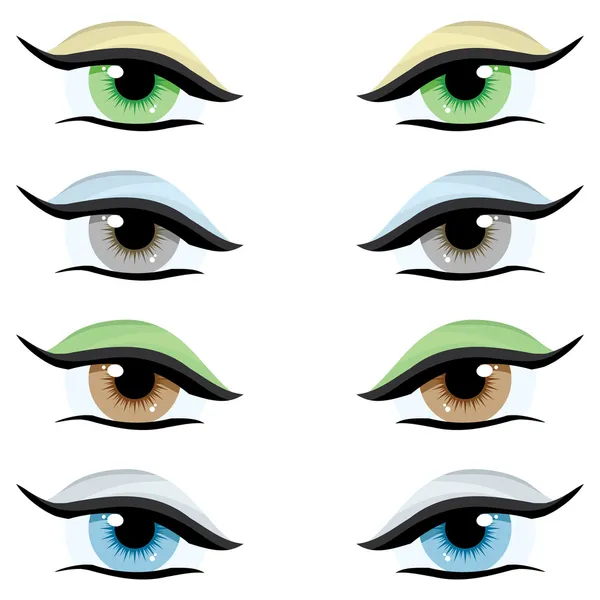 Vector set. Eyes of different colors — Stock Vector
