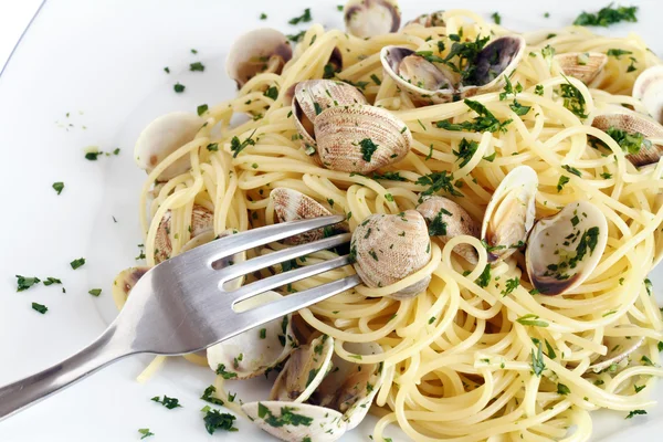 stock image Dish of spaghetti with clams