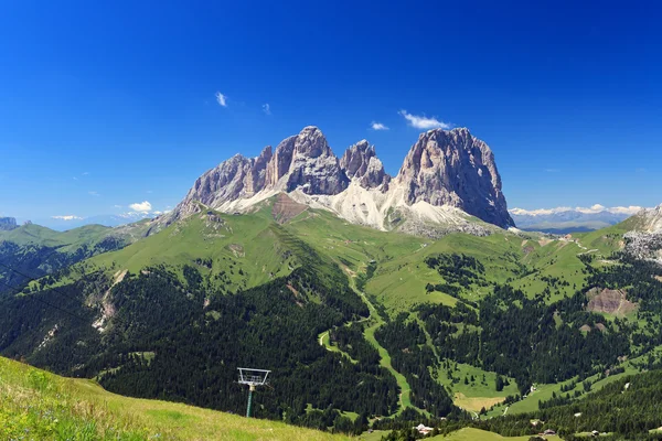 Sassolungo mount a fassa údolí — Stock fotografie