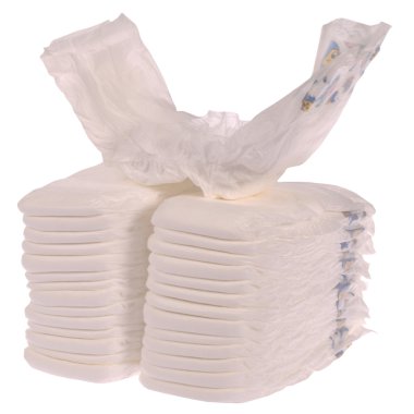 Stack of baby diapers clipart