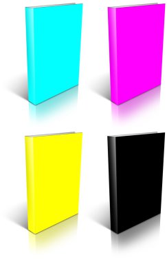 CMYK empty book template clipart