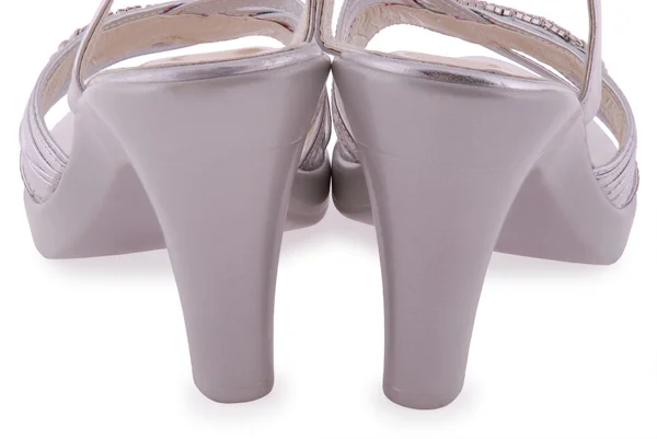 Silver female shoes — Stock Photo, Image