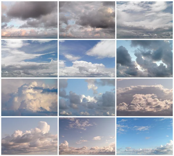 stock image Twelve background of clouds.