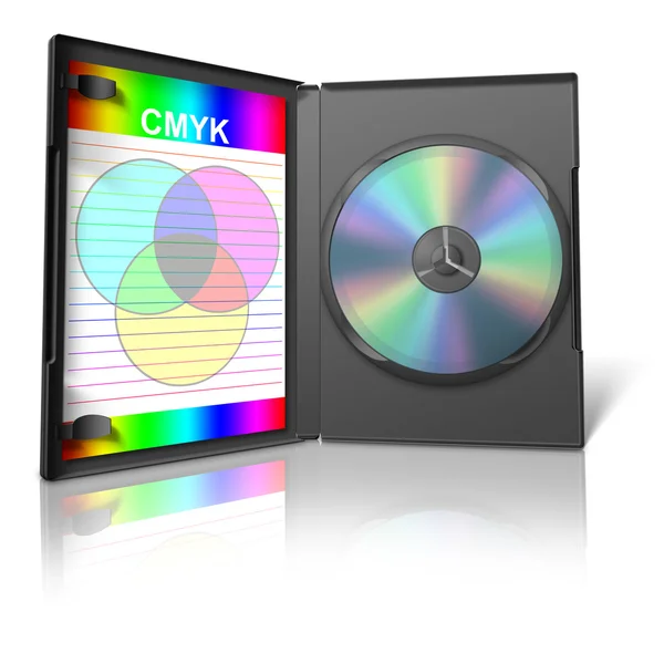 CMYK dvd en dvd case — Stockfoto