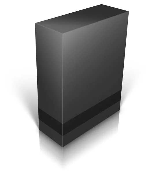 Czarne pudełko puste na białym tle — Zdjęcie stockowe