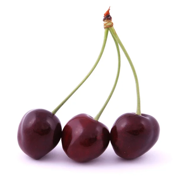 Three red cherries — Stock Photo, Image