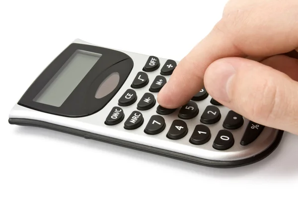 Kalkulačka s rukou — Stock fotografie