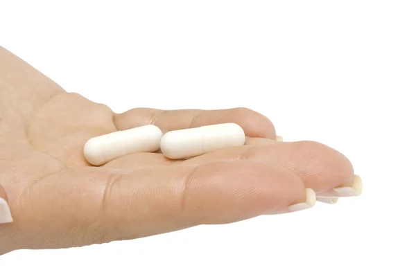 Pilulky v ruce — Stock fotografie