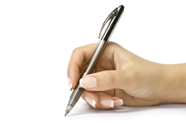 Pen in hand Stock Photo