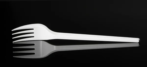 White plastic fork — Stock Photo, Image