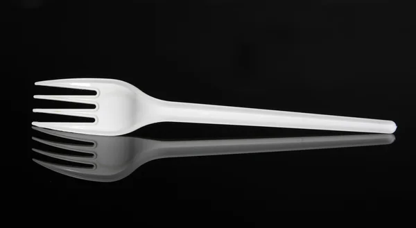 Vit plast gaffel — Stockfoto
