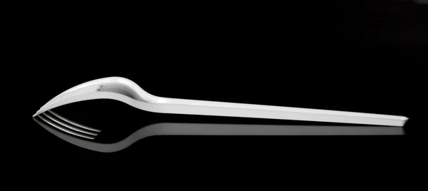 Tenedor de plástico blanco — Foto de Stock