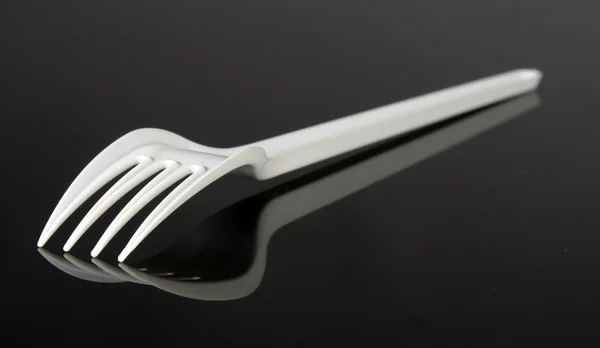 Witte plastic vork — Stockfoto