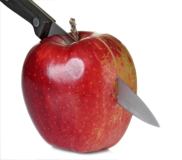 The apple knifed — Stock Photo, Image