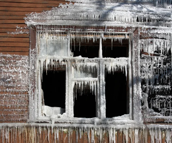 Het venster van de winter — Stockfoto