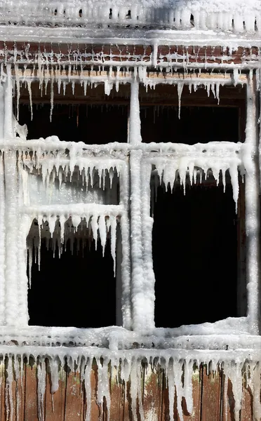 겨울 창 — 스톡 사진