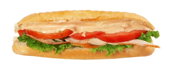 Lång baguette smörgås — Stockfoto