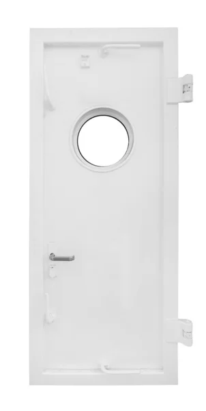 Bílé kovové dveře — Stock fotografie
