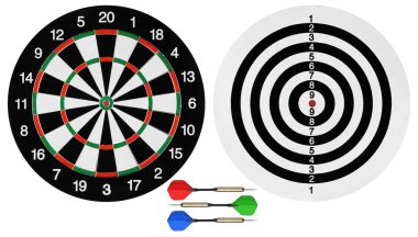 Dartboards and darts clipart
