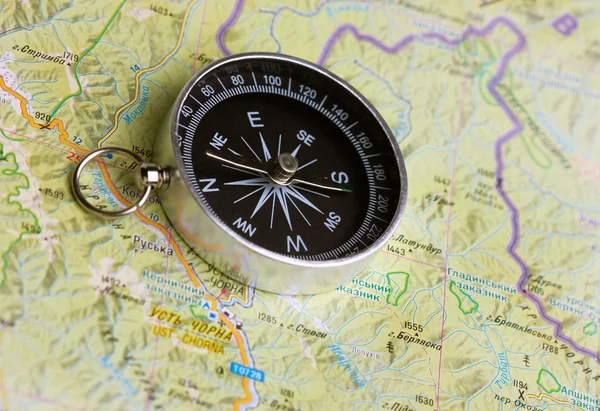 Compass on map — Stock Photo, Image