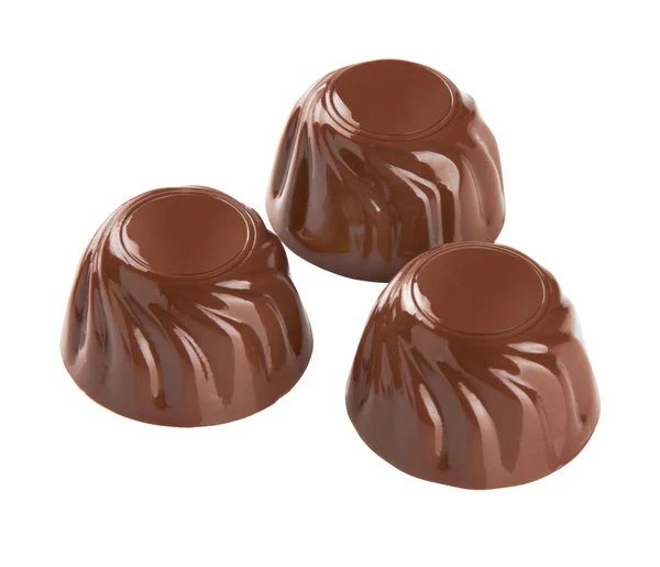 白で隔離されるチョコレートのお菓子 — ストック写真