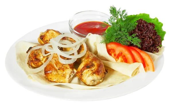 Kebab with sause — Stock Photo, Image