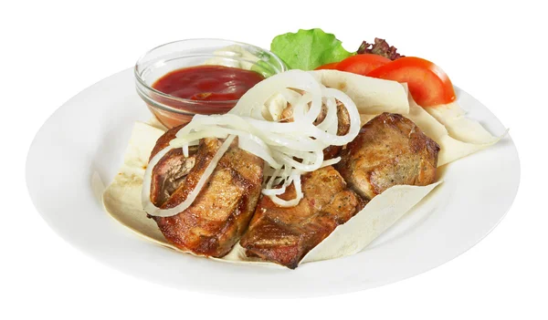 Kebab con sause — Foto Stock