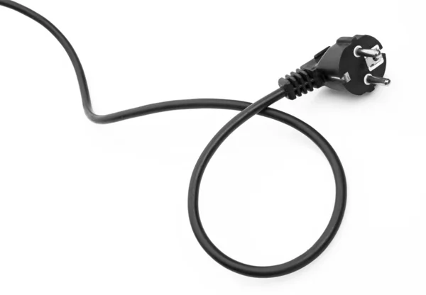 Чёрный электрический кабель — стоковое фото