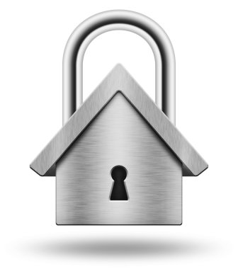 Padlock in the shape of the house clipart