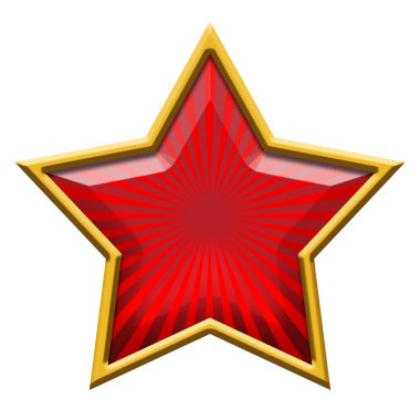 Red Star in Gold clipart