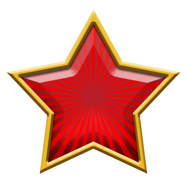 Estrella Roja en Oro — Foto de Stock