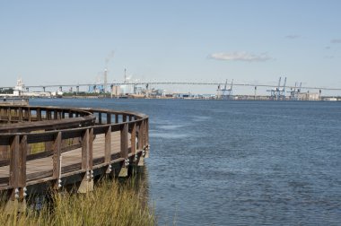 View of Interstate 526 Bridge in North Charleston, South Carolin clipart