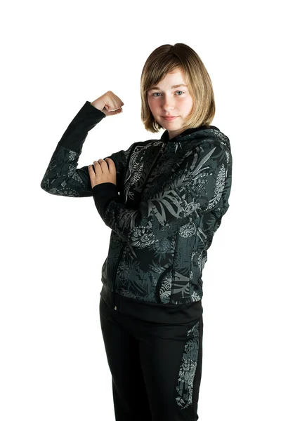 Girl in a tracksuit — Stock Photo, Image