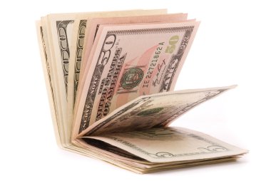 Stack of dollars isolated on the white clipart