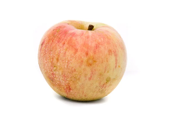 Czerwone dojrzałe jabłko izolowane na białym tle — Zdjęcie stockowe