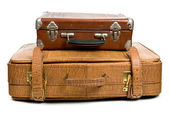 staré kufry izolovaných na bílém pozadí